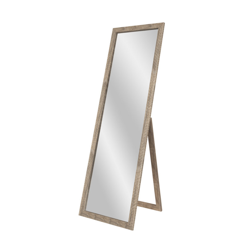 Janaja Wood Flat Floor Mirror, Medium Brown