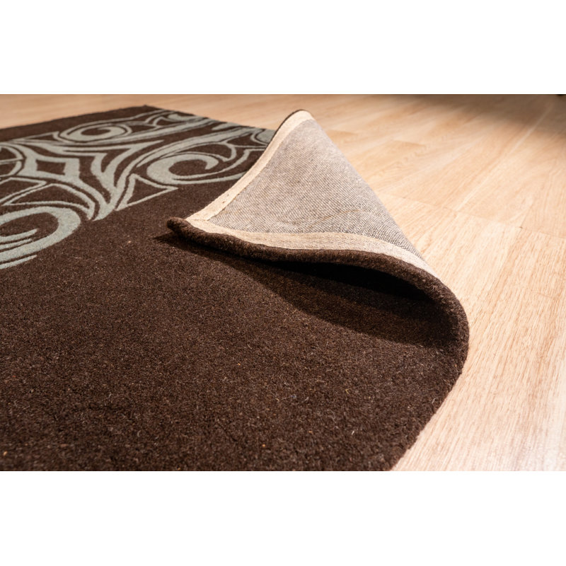 Tapis brun en laine touffeté à la main Yara Para
