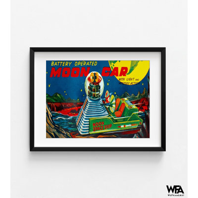 Lune de voiture par Retrotrans, impression d'affiche espace rétro coloré, idée de cadeau d'anniversaire de meilleur ami Geek, impression d'affiche de voiture rétro lune