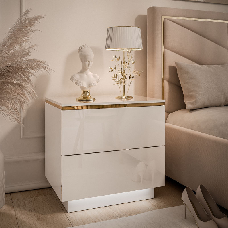 50cm W Manufactured Wood Bedside Table