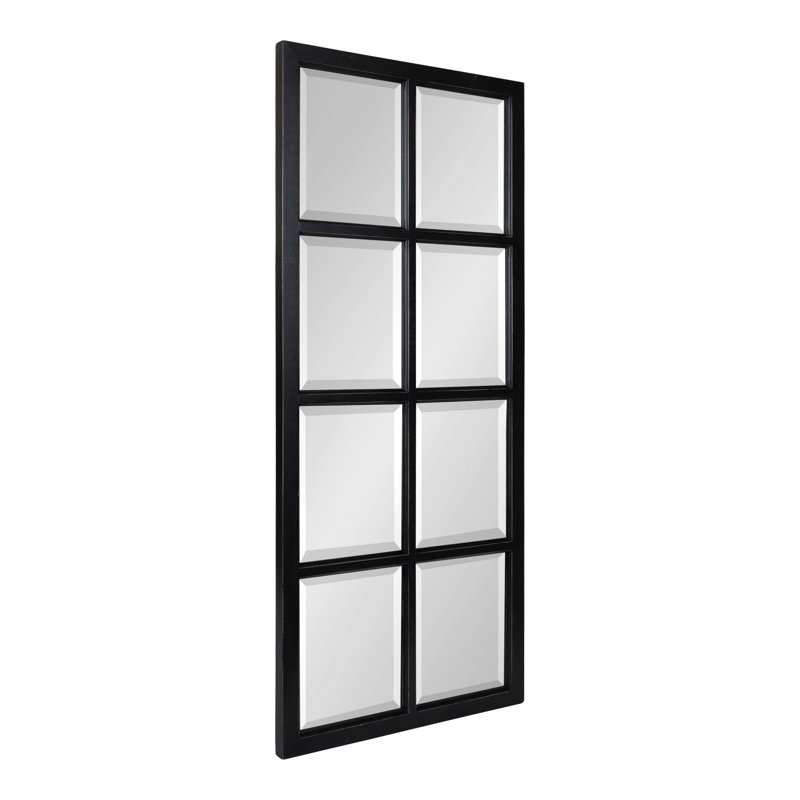 Busby Solid Wood Flat Mirror, Black, 41.5" x 17.5"