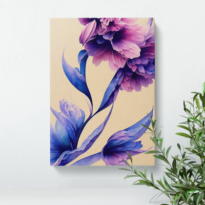 Dreamy Watercolour Flowers No.3 - Wrapped Canvas