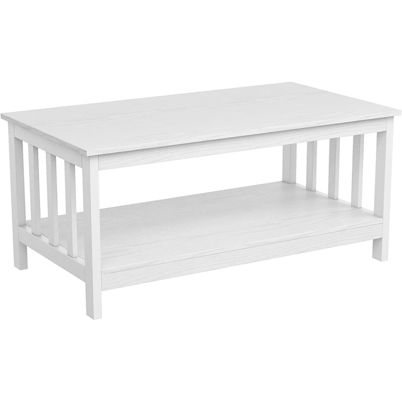Briaroaks Coffee Table, 18.1" H x 39.9" L x 22.04" W, Pure White, White