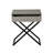 Koda 23" Taupe Wooden End Side Table Nightstand With Glass Top, Drawer And Metal Cross Base