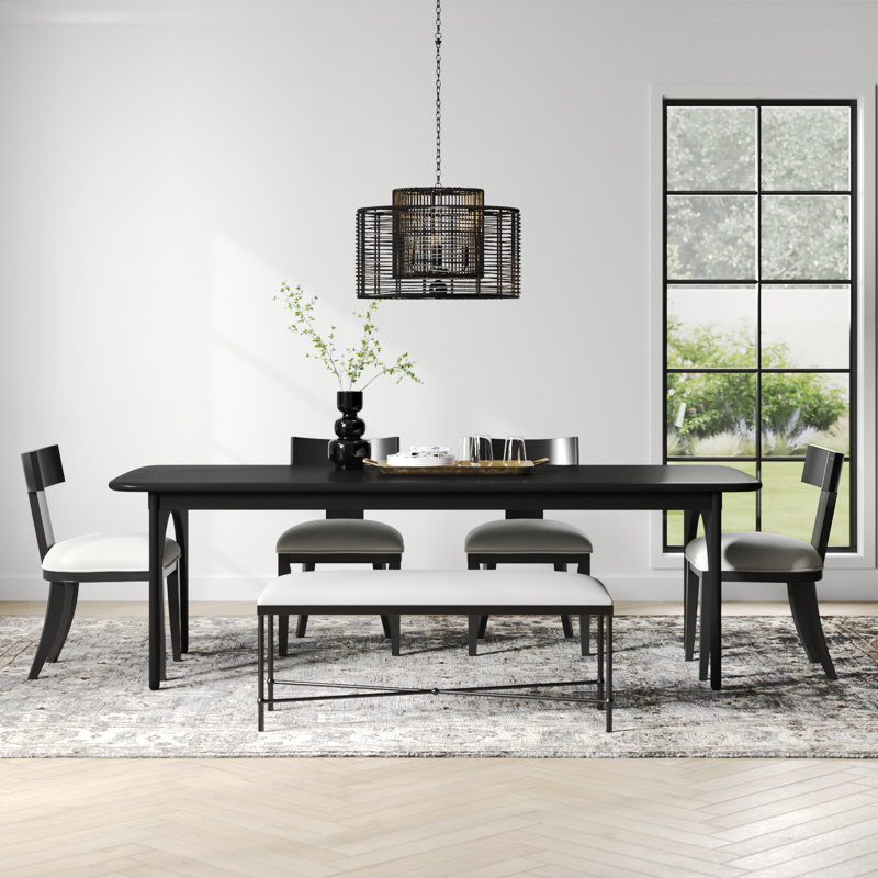 Umbria Oak Dining Table, Charcoal