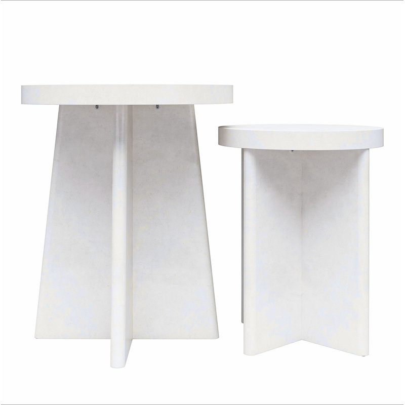Tables de bout rondes Liam, ensemble de 2