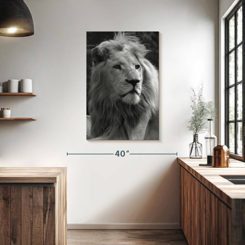 Brampt Monochromatic Lion, 39" H x 26" W