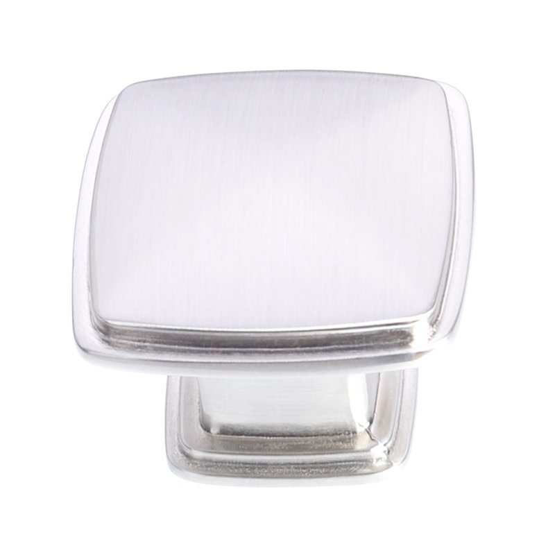 Paquet de 1 poignée carrée de 1 3/16 po de longueur, Nickel satiné