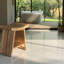Banc de douche courbé en bois de teck massif 18 "avec tablette Fuji