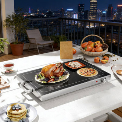 Electric Warming Tray With Cool-touch Handles,food Warmer With Adjustable Temperature
