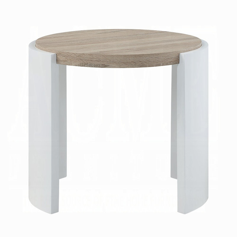 High Gloss End Table with Sled Base