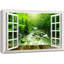 «Window View Of Serene Jungle River Nature Images Rustic Scenic Relax Calm Ultra» sur toile-98448732