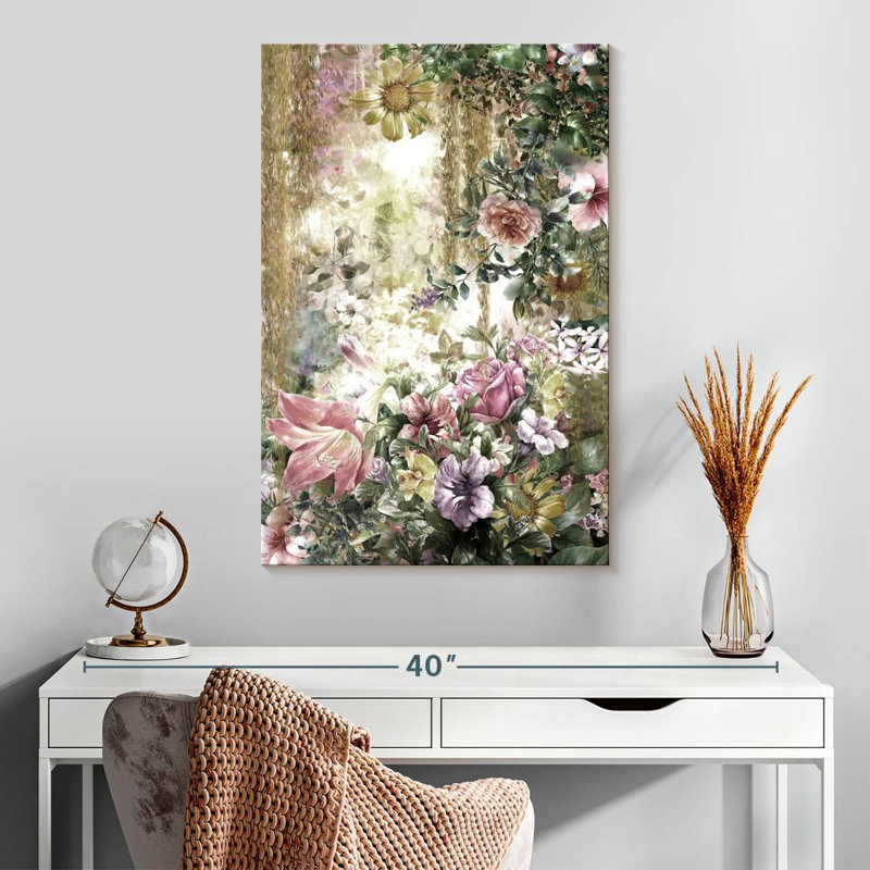 Harnek, fleurs printanières abstraites, H 30 po x l 20 po