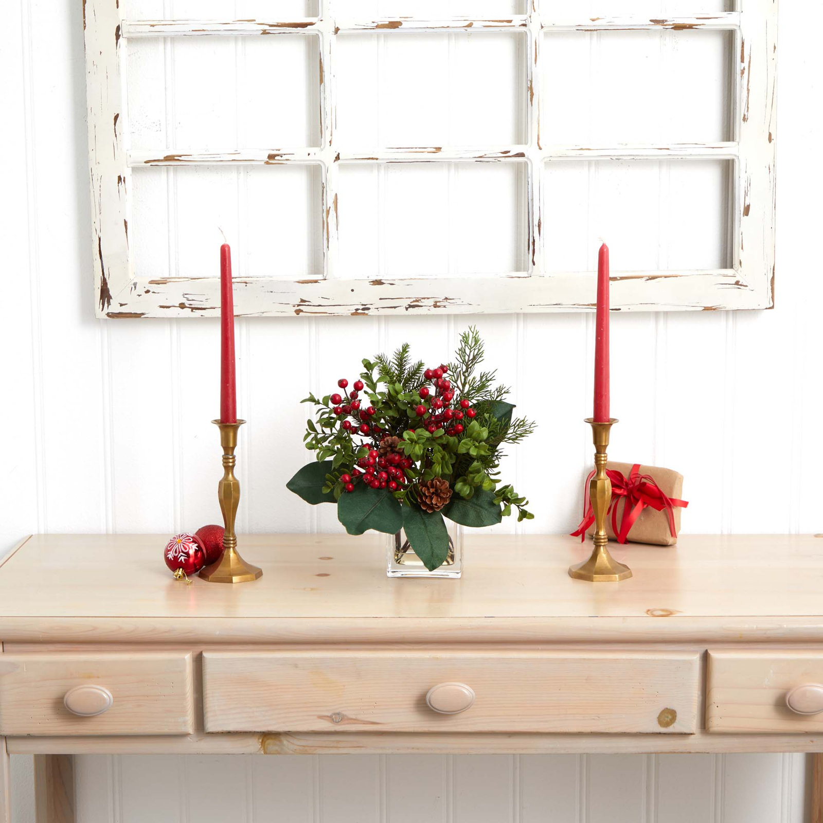 Pine Boxwood Floral Arrangement
