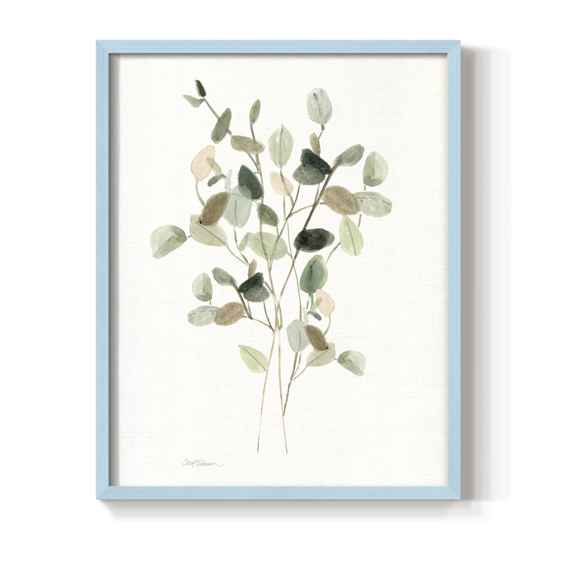 «Leafy Botanical I», reproduction encadrée - bois massif, H 30 po x l 24 po, Bleu