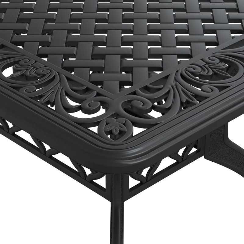 4 - Person Patio Dining Set with Rectangular Table, Black