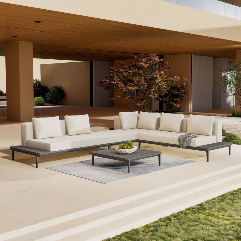 Filmore 6 - Person Modular Patio Conversation Sets with Cushions