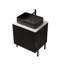 Meuble-lavabo de salle de bain avec lavabo, meuble de rangement autoportant avec 2 portes, lavabo en céramique et comptoir Carrara