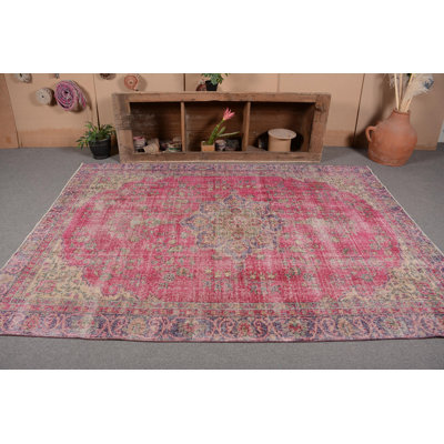 Grand tapis 6,3 x 8,5 pi, tapis tendance, tapis de décoration intérieure, tapis rétro, tapis turc, tapis rose de luxe