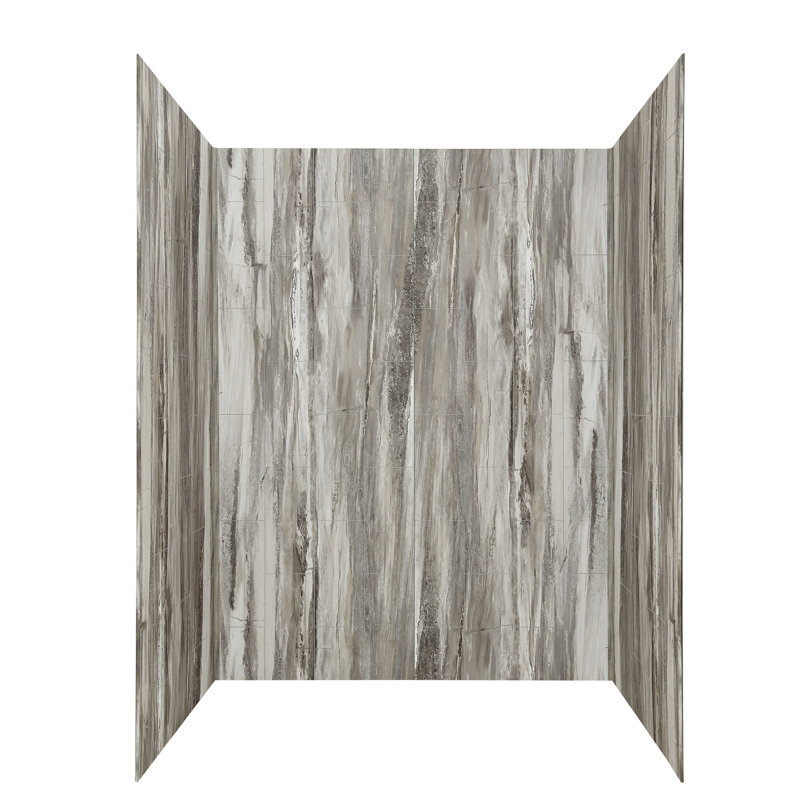 Palisade 30In X 60In X 78In Vinyl Shower Surround, Louvre Granite