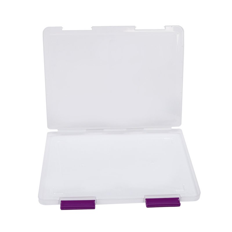Ensemble de boîtes d'archivage, H 0,78 po x l 12,2 po x P 9,05 po, Blanc / Mauve