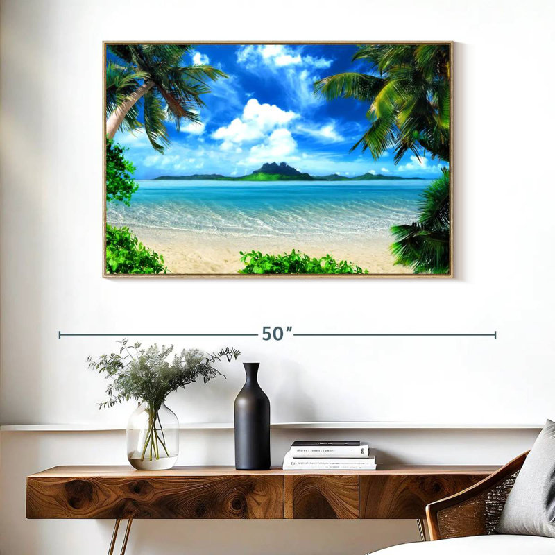 Scène sereine d'Izidora, Cadre flottant en bois naturel, 40 po x 27 po