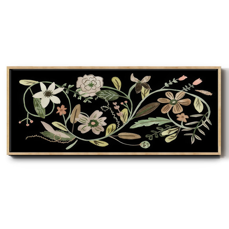 Pressed Flowers II- Framed Canvas, 8" H x 20" W