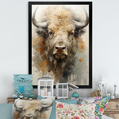 Buffalo Bison Head II - Buffalo Framed Canvas Print