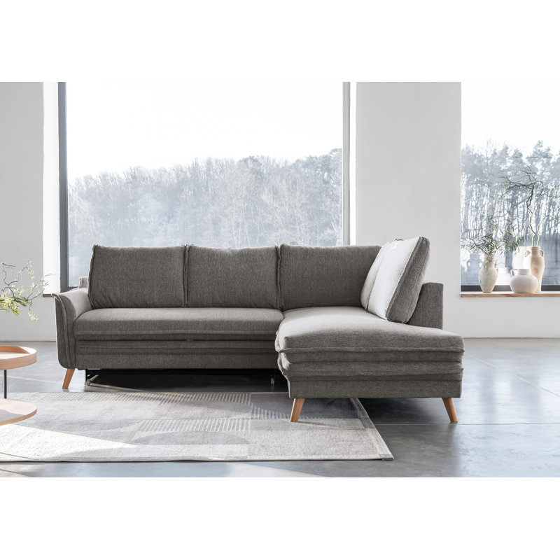 Charming Charlie Limited 6 Seater Sofa Bed, Grey, Right facing