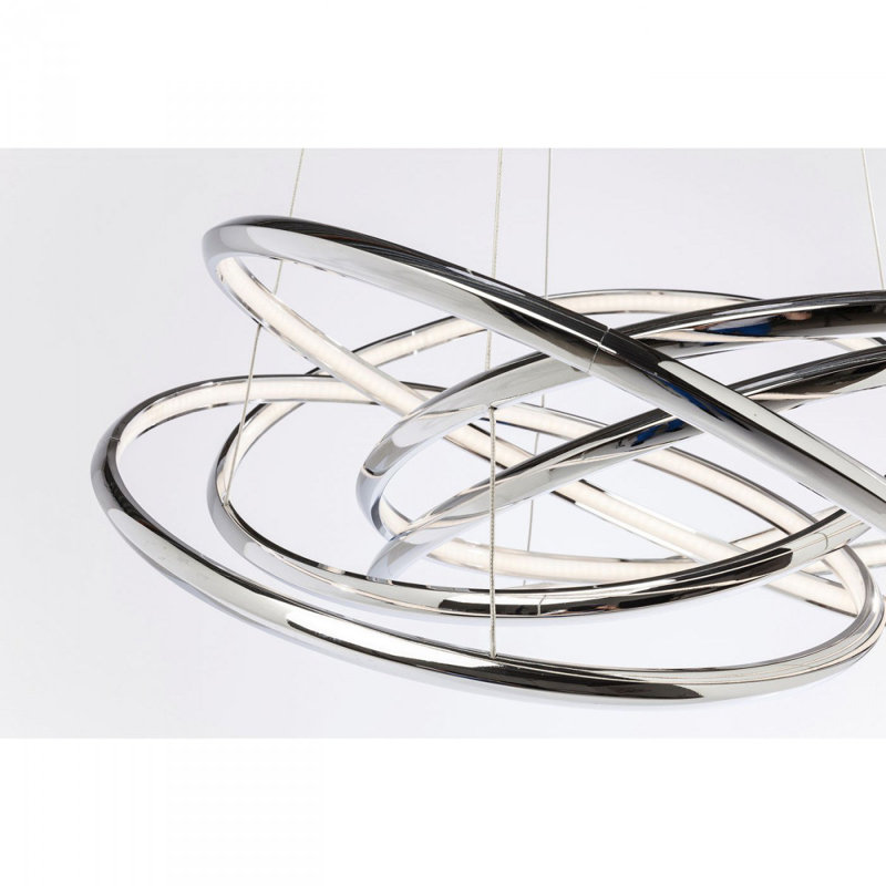 Saturn 4 - Light Geometric LED Chandelier, Grey