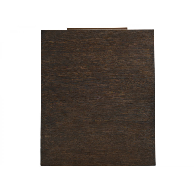 Modern Brown Wood & Metal Drawer End Table with Open Shelf