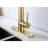 Brushed Gold Stainless Steel Single Handle Kitchen Sink Faucet With Pull Down - 360 Rotating High Arc Nozzle, Three Water Output Forms, Easy Flow Regulation, Corrosion Surface Treatment Of-1135620162