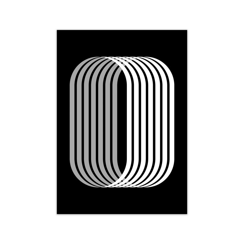 Abstract Modern Black And White Shape Original - Print, No Frame, 84cm H x 59cm W x 1cm D