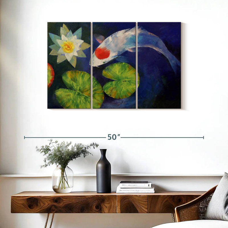 Tancho koi et nénuphar, H 24 po x l 38 po