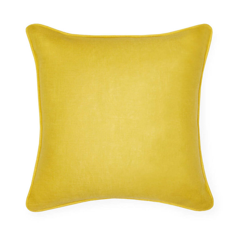 Manarola Square Pillow Cover & Insert, Sand/Lemon