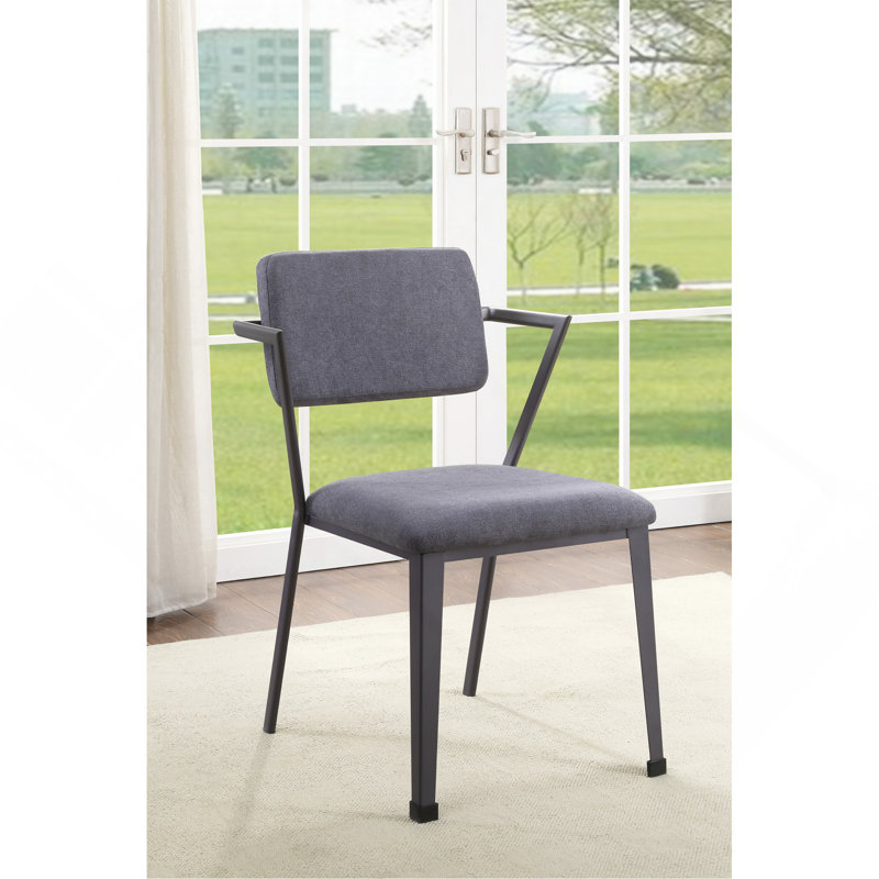 Ensemble de 2 chaises de salle à manger en tissu gris et gris anthracite Cargo