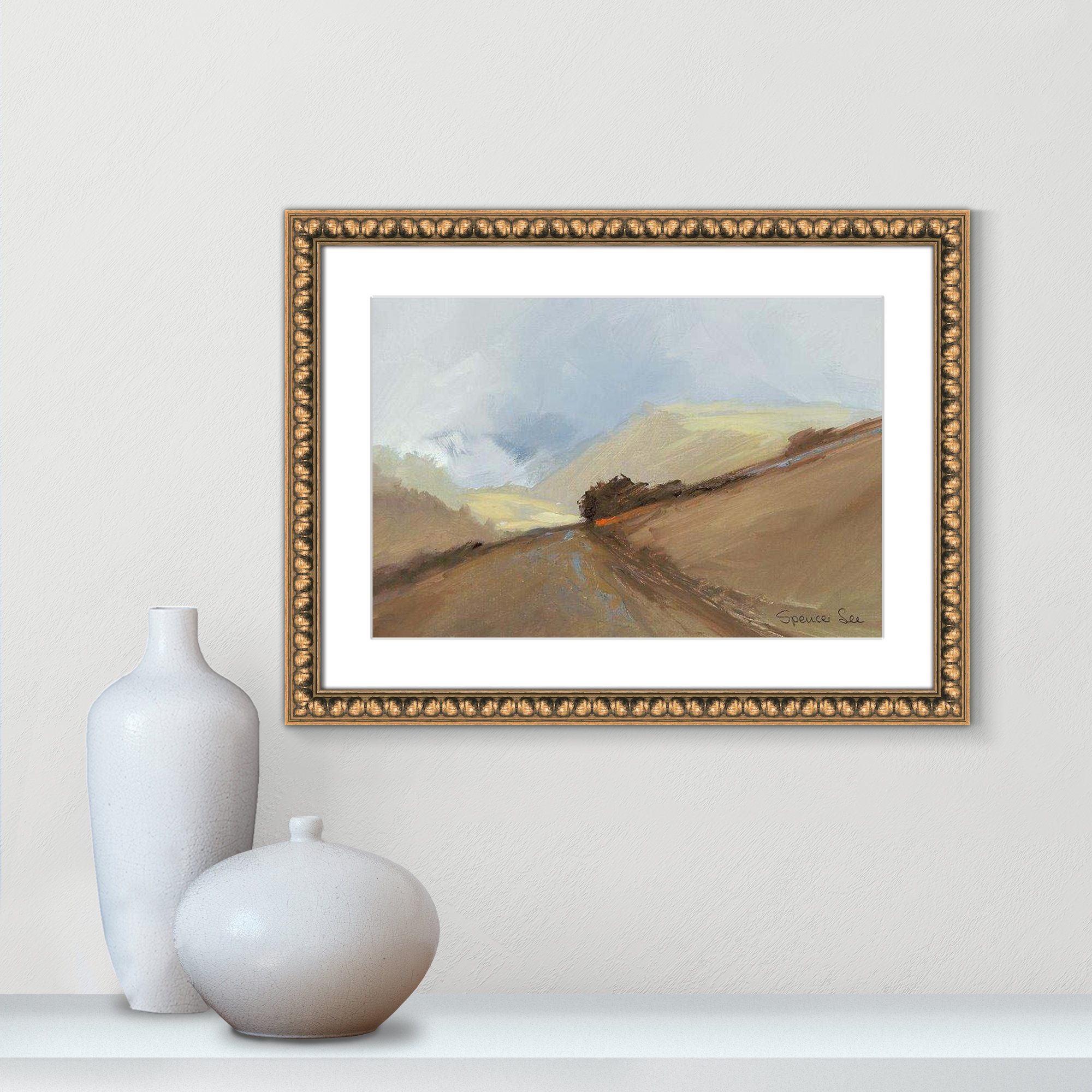 Heaven And Earth II by Spencer Lee, 18" H x 24" W x 0.75" D, Gold Framed