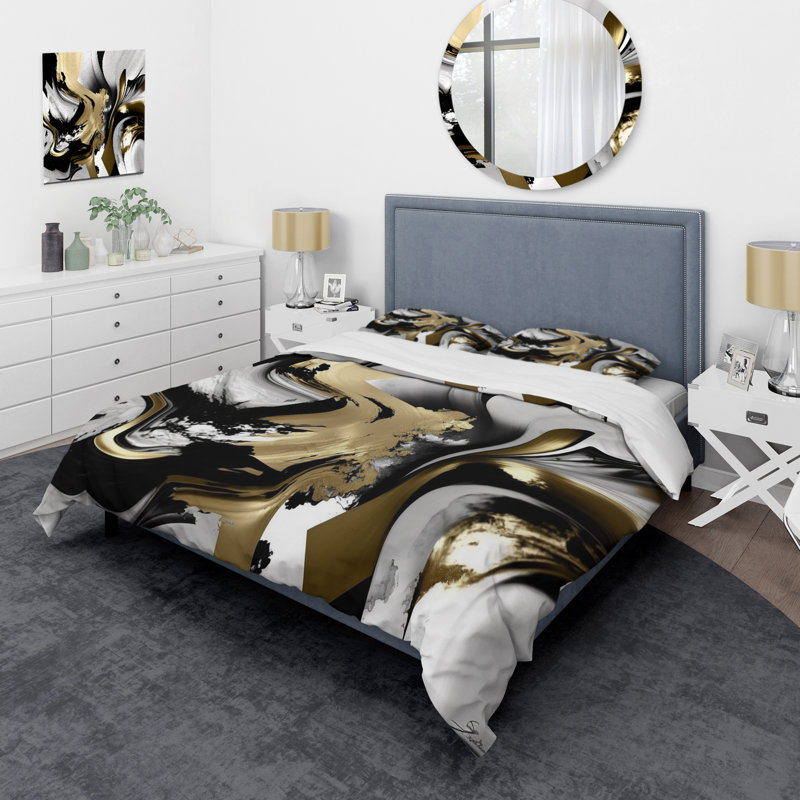 Ensemble de housse de couette en microfibre / polyester Golden Wave Reflections II