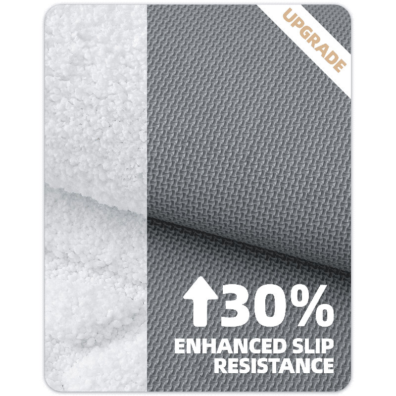 Tapis pour salle de bain en microfibre antidérapant, Simple - L 36 po x l 24 po, Blanc