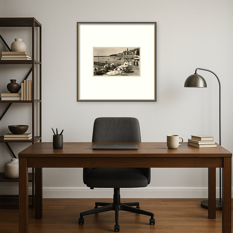 Été en France, impression d'art mural en bois n ° 3, 33" H x 33" W, Yes, Matinée bronze noir