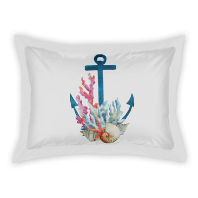 Taie décorative ancrage corail