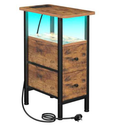 21.6cm W Solid Wood Bedside Table