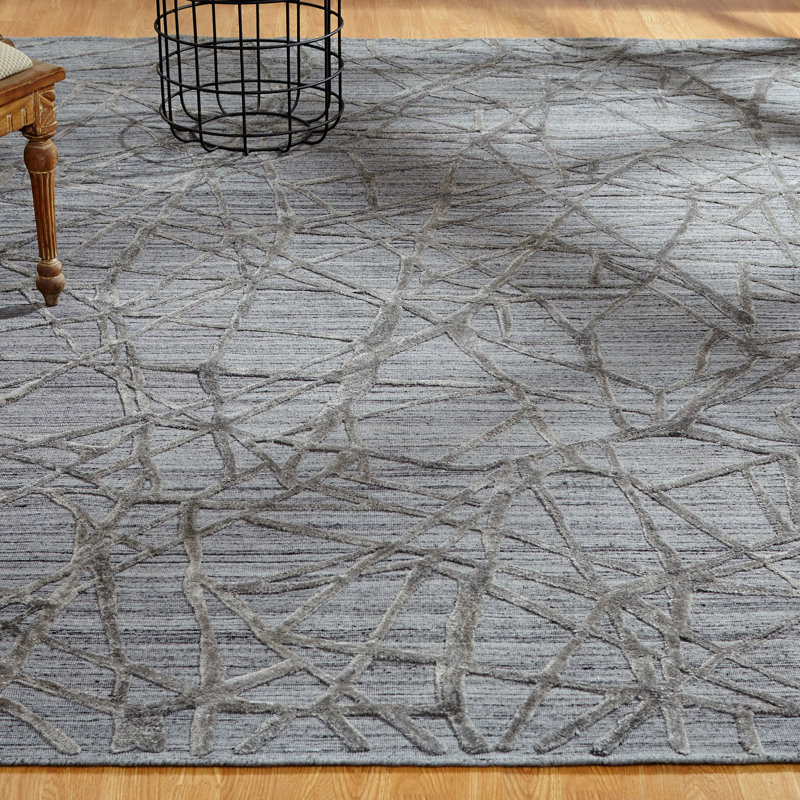 Morro Geometric Area Rug in Gray, Rectangle 8' x 10'