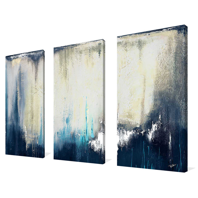 «Marine Blue Illusion II», ensemble de 3 impressions sur toile