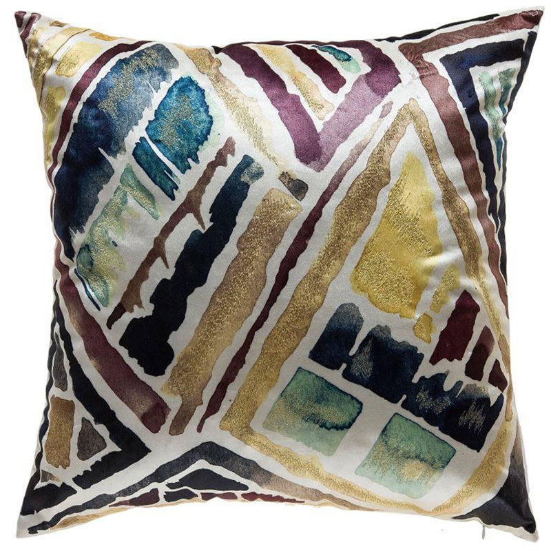 Sepia Embroidered Velvet Throw Pillow