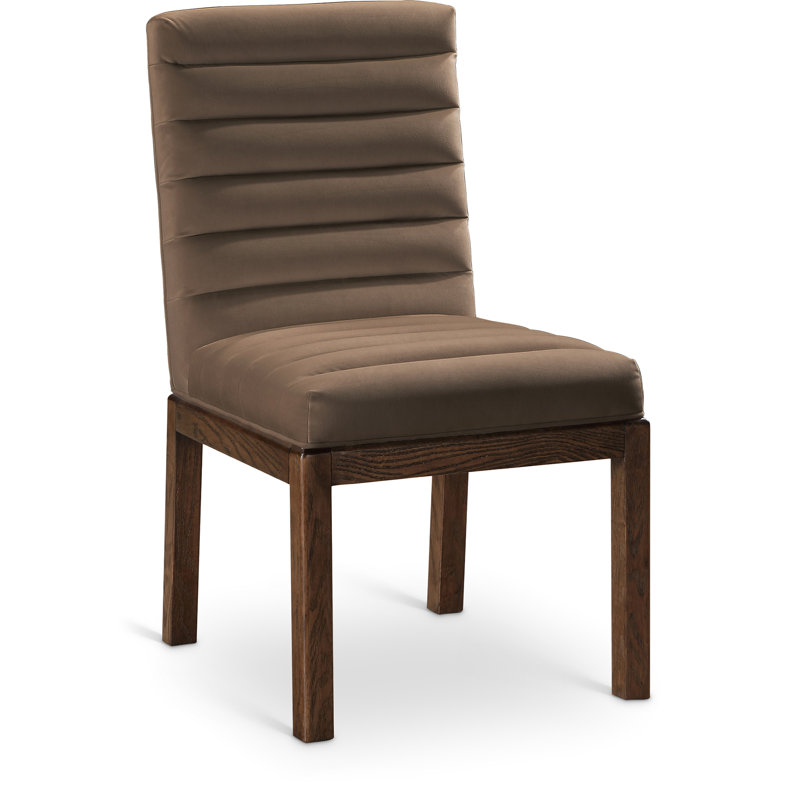 Chaise en velours Evelyn Lametra, Velours brun, Brun