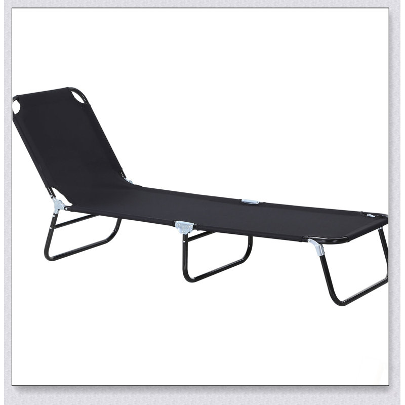 Folding Chaise Lounge Pool Chairs With Reclining Back, Steel Frame & Breathable Mesh For Beach, Yard, Patio Relaxation