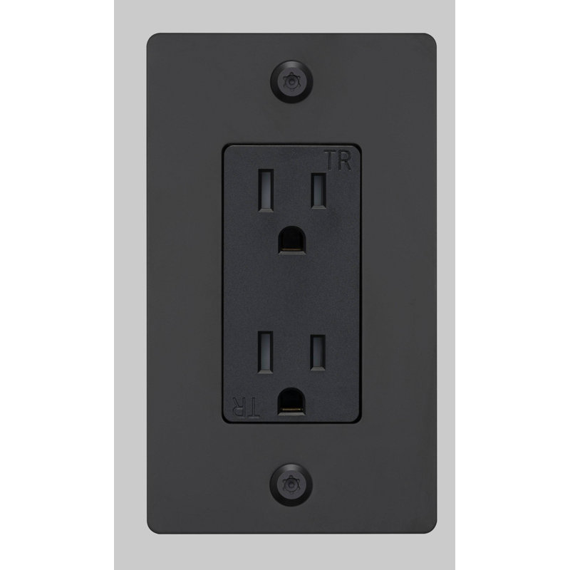 1G Duplex Outlet / Linear / Without Logo, Black