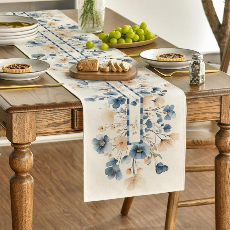 Chemin de table à fleurs Bloom Weed, Rectangle 72 po