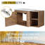 Meuble-lavabo mural 36 po avec lavabo en céramique blanc, tablettes de rangement, 1 porte à fermeture en douceur, emballage Kd, contreplaqué, unité de style moderne, finition de surface de lavabo lisse, conception de tablette rustique, 45 cachés-2091764756